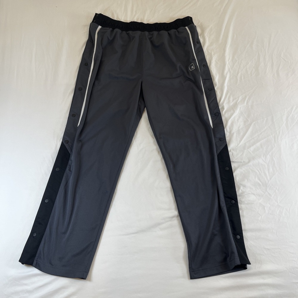 AND1 Breakaway Track Pants Mens XL Black Performance Pockets Activewear